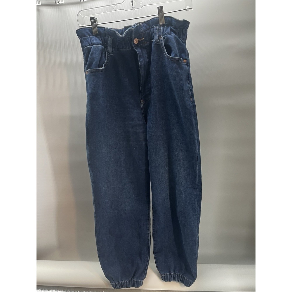 Womens Express Wash Denim Joggers - 10R Elastic Waist & Cuffs